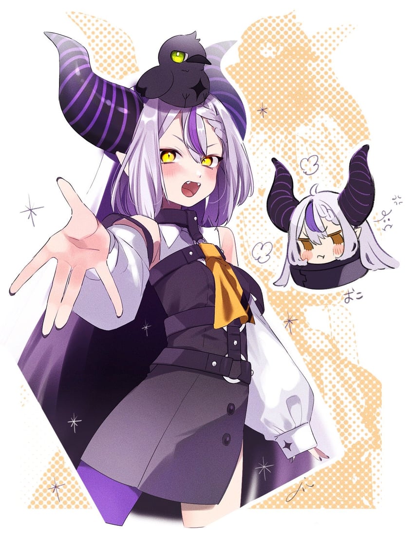la+ darknesss and crow (hololive) drawn by koe_01_03