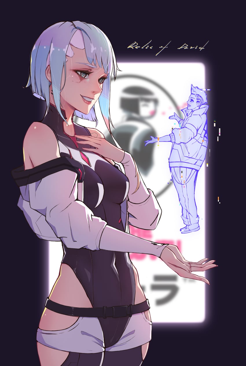 lucy and david martinez (cyberpunk and 1 more) drawn by routing-zhengyi