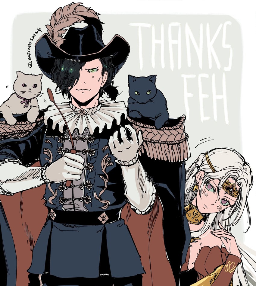 edelgard von hresvelg and hubert von vestra (fire emblem and 2 more) drawn by umi_(_oneinchswing)