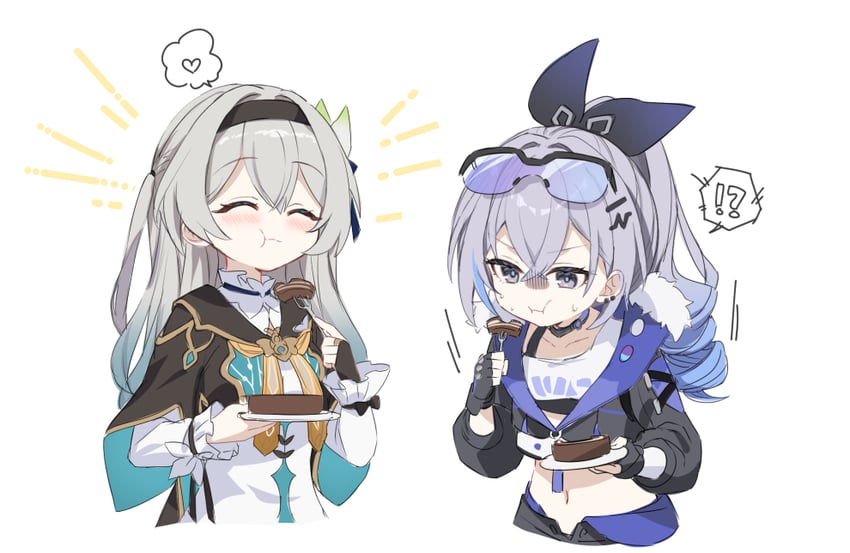 firefly and silver wolf (honkai and 1 more) drawn by mm_(motot)