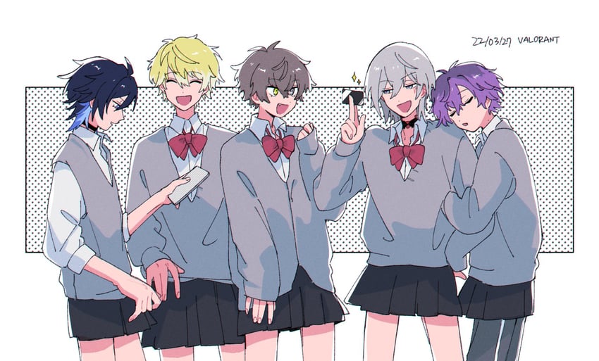 sonny brisko, alban knox, uki violeta, fulgur ovid, and yugo asuma (nijisanji and 1 more) drawn by kikiiiii_ii
