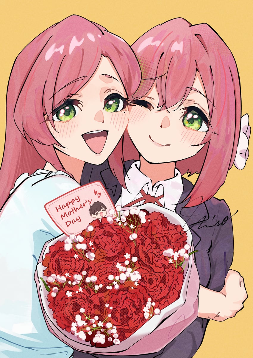 hanazono hakari, aijou rentarou, and hanazono hahari (kimi no koto ga dai dai dai dai daisuki na 100-nin no kanojo) drawn by uminonimu532