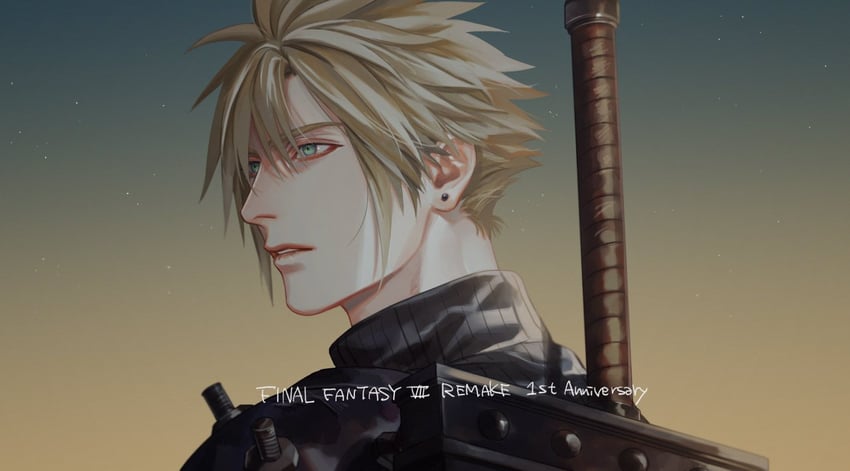 cloud strife (final fantasy and 2 more) drawn by boooshow