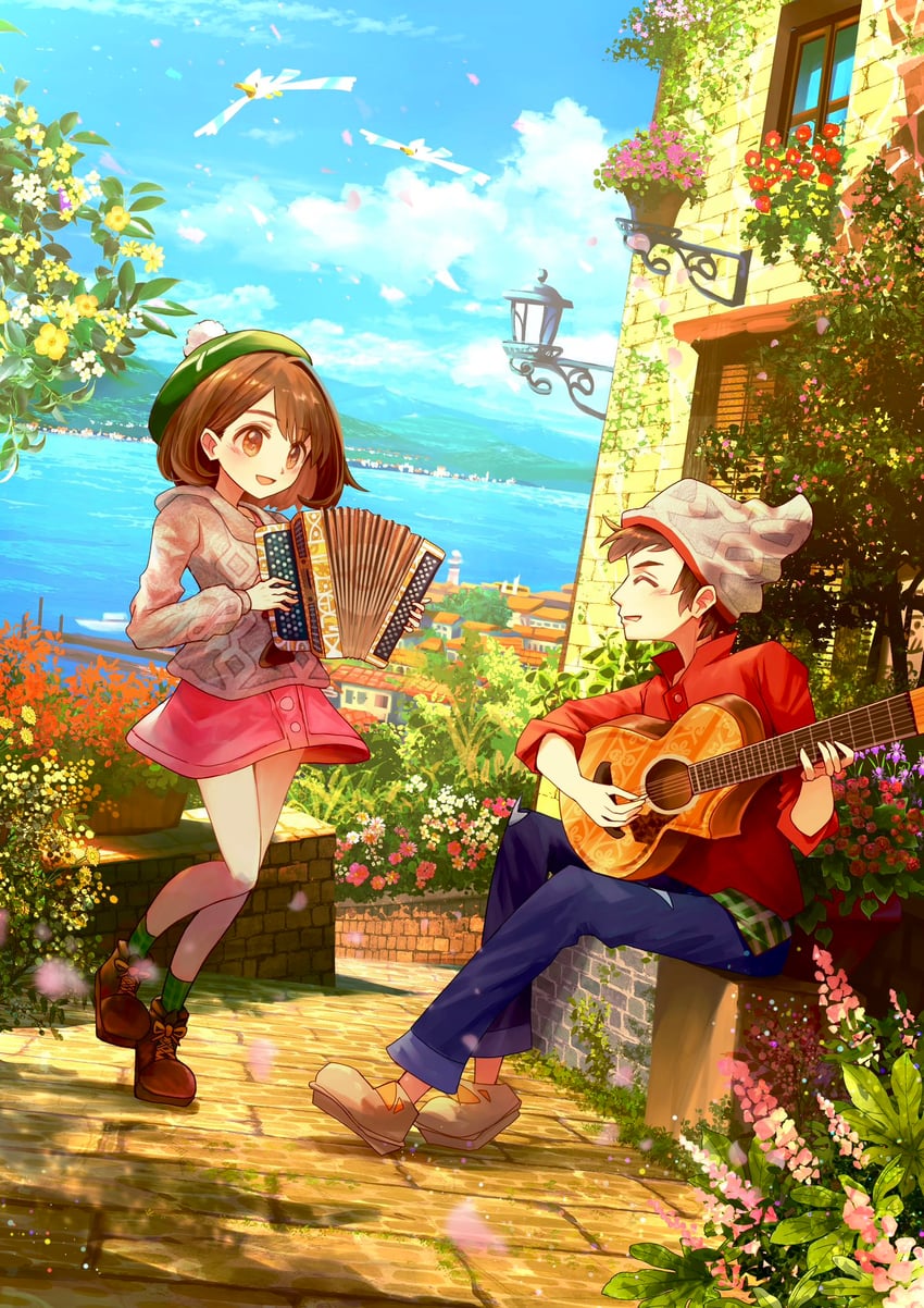 gloria, victor, and wingull (pokemon and 1 more) drawn by ribero