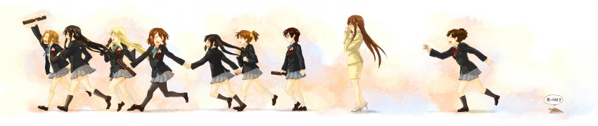 akiyama mio, nakano azusa, hirasawa yui, tainaka ritsu, kotobuki tsumugi, and 5 more (k-on!) drawn by fukutarou_(enji127)