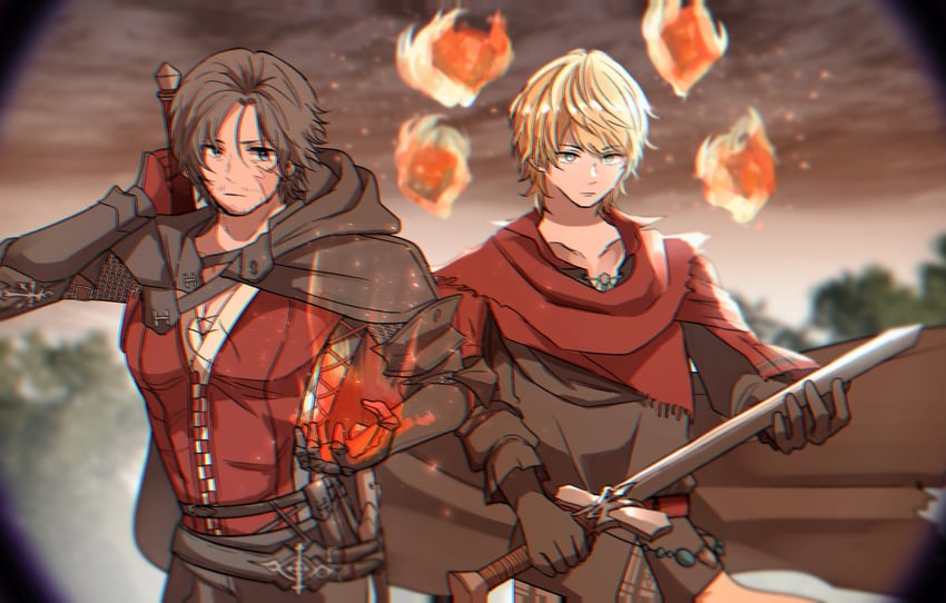 clive rosfield and joshua rosfield (final fantasy and 1 more) drawn by abc_3333xyz0009