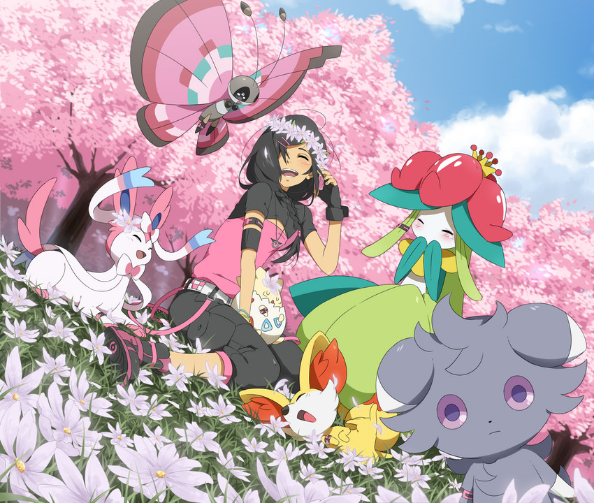 sylveon, fennekin, togepi, lilligant, espurr, and 1 more (pokemon) drawn by danzilla