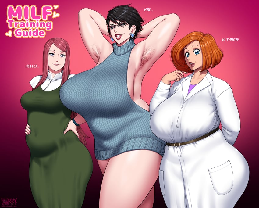 bayonetta, uzumaki kushina, and ann possible (naruto and 4 more) drawn by fellatrix