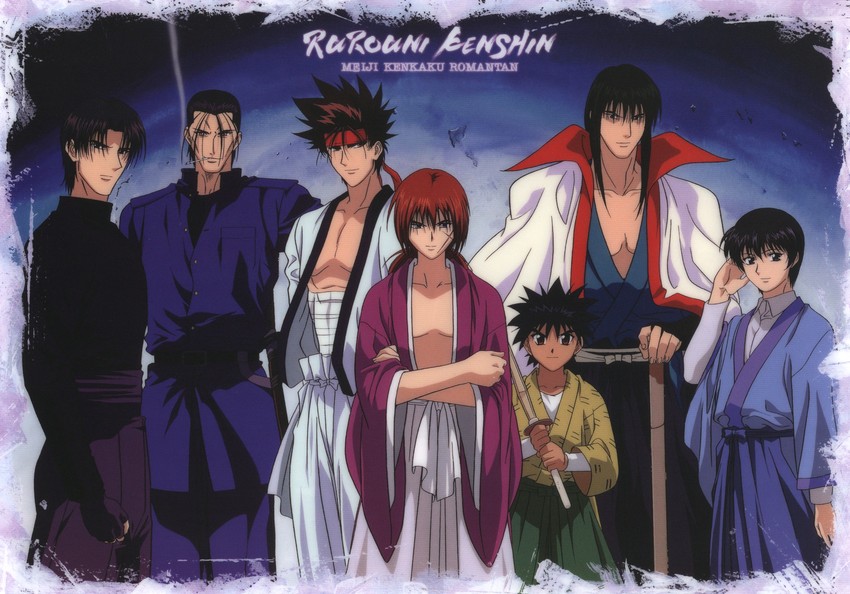 himura kenshin, sagara sanosuke, seta soujirou, saitou hajime, myoujin  yahiko, and 2 more (rurouni kenshin)