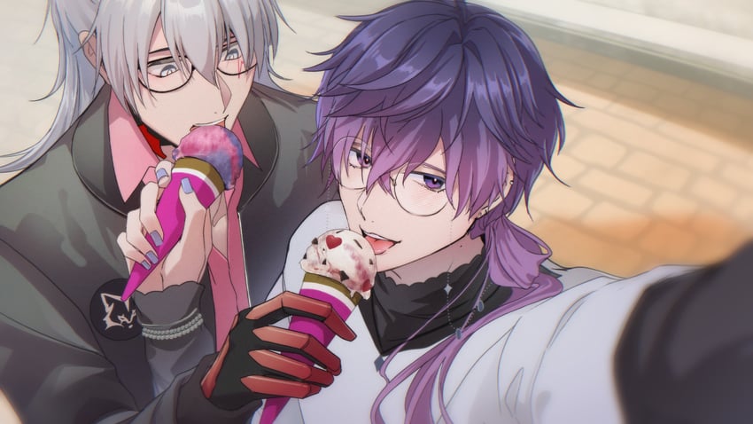 uki violeta and fulgur ovid (nijisanji and 1 more) drawn by otama_ikazoruk