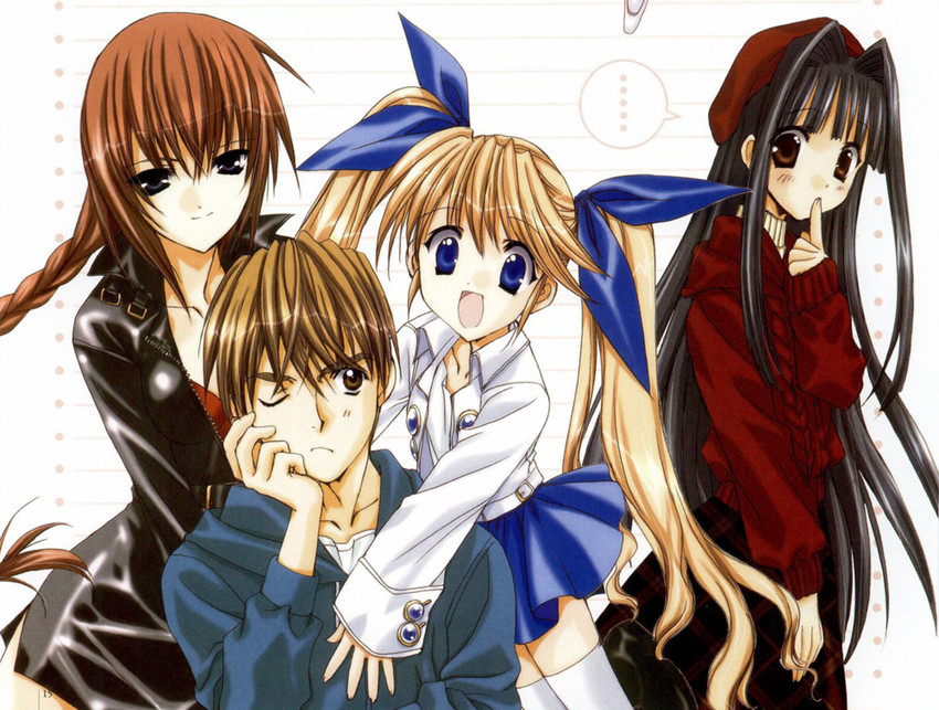 haga musia, kirashima marino, haga leia, and haga akito (angel flavor and 1 more) drawn by nanase_aoi