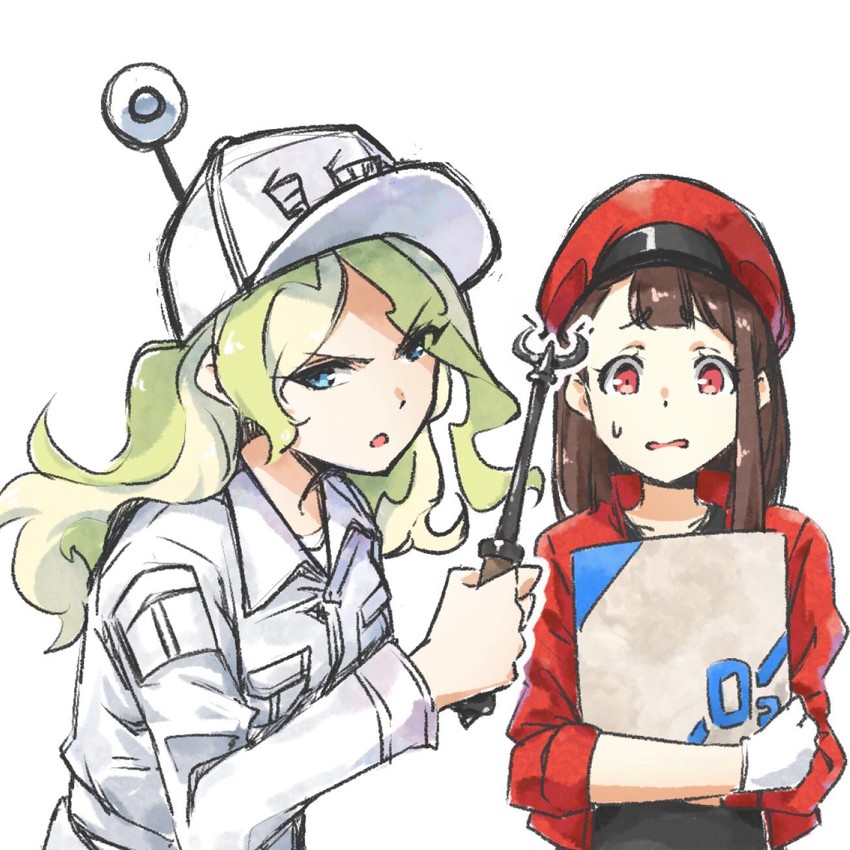 kagari atsuko, diana cavendish, white blood cell, and red blood cell (little witch academia and 1 more) drawn by seren_lwa