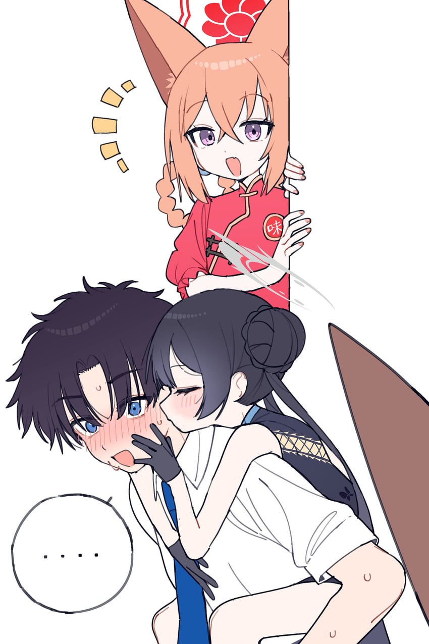 sensei, kisaki, and rumi (blue archive) drawn by je_o_mo