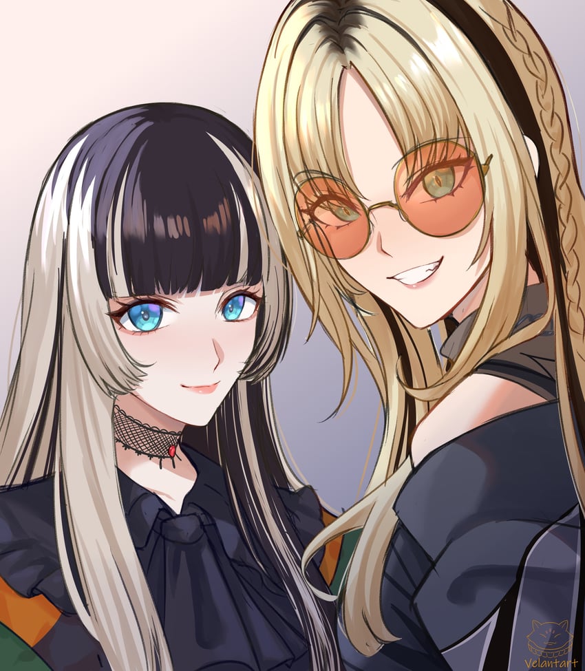 juufuutei raden and koganei niko (hololive and 1 more) drawn by velantart
