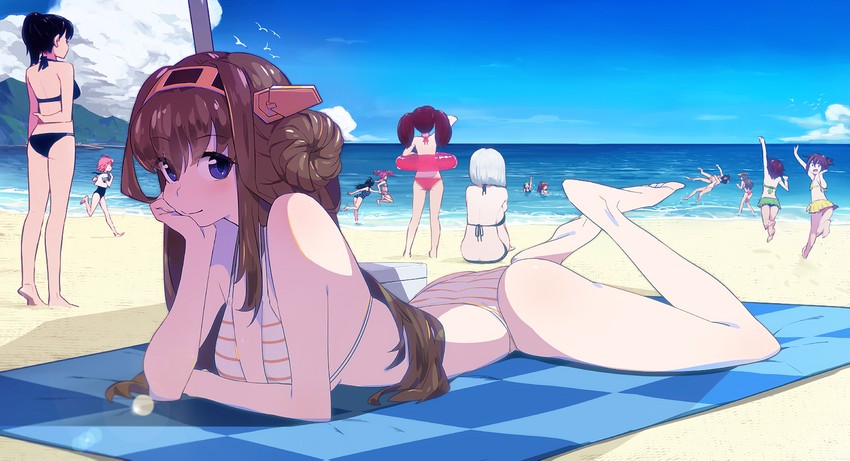 kaga, kongou, inazuma, ikazuchi, hamakaze, and 9 more (kantai collection) drawn by sohin