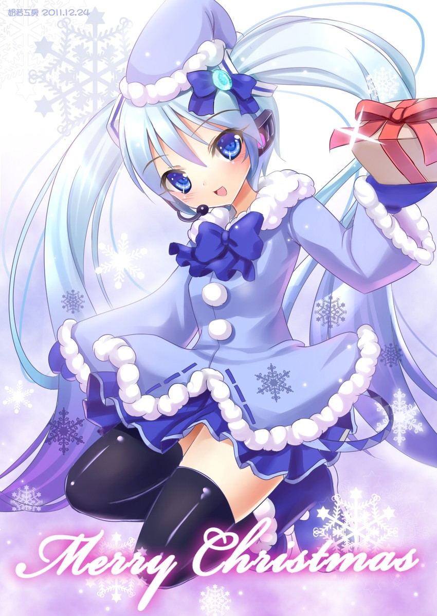 hatsune miku and yuki miku (vocaloid) drawn by milkshakework