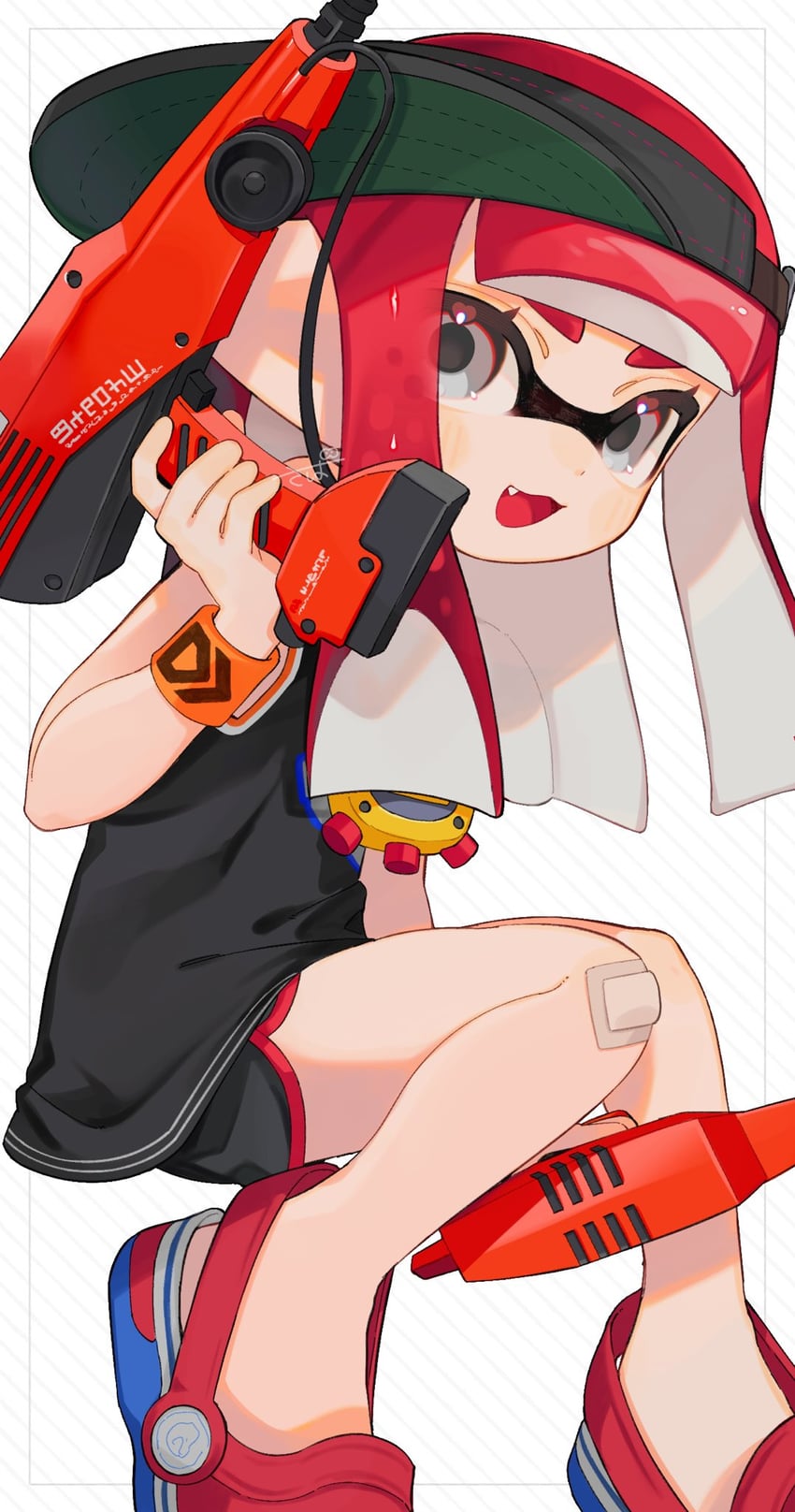 inkling player character and inkling girl (splatoon) drawn by sabata_saba