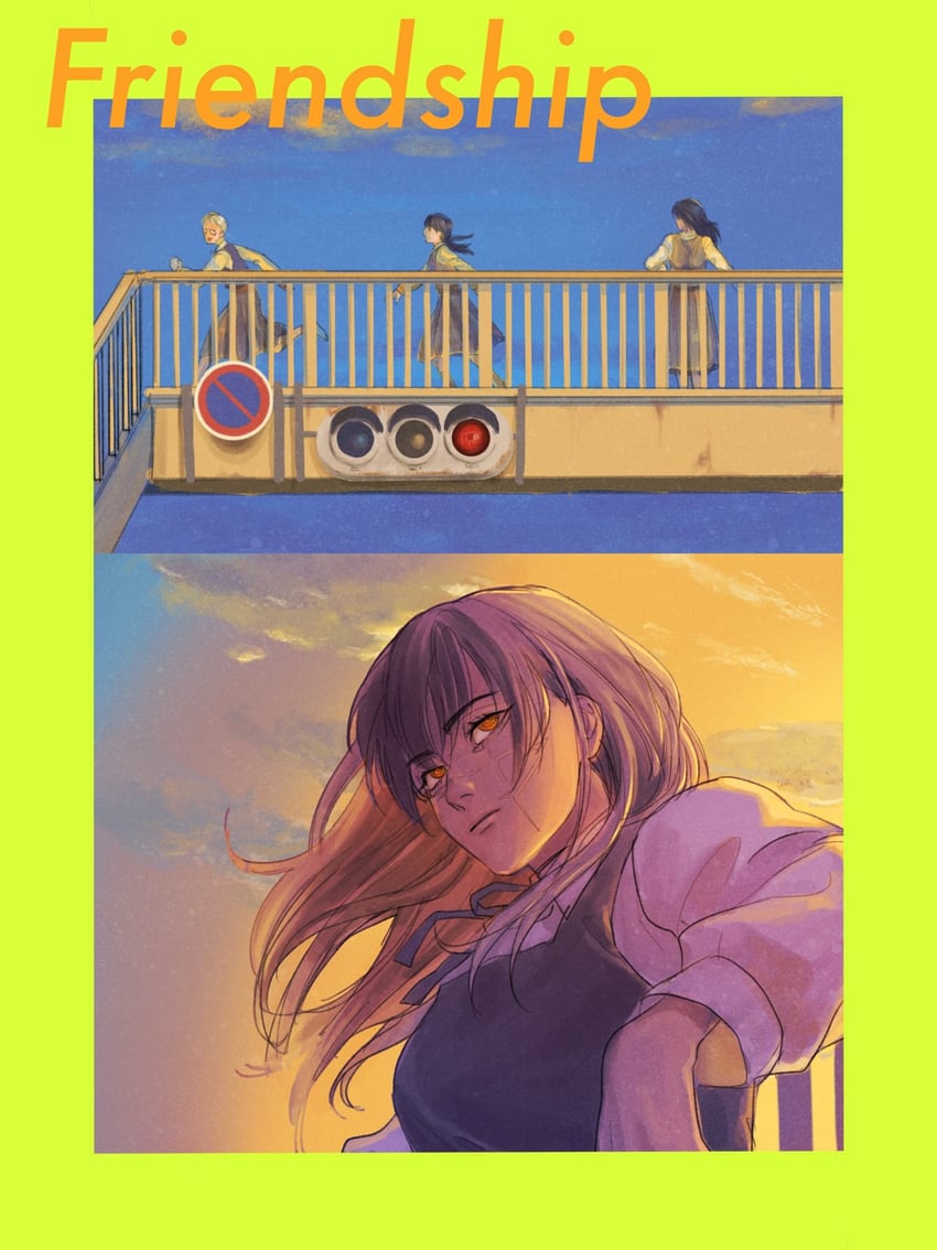 yoru, mitaka asa, and yuko (chainsaw man) drawn by drgryu750
