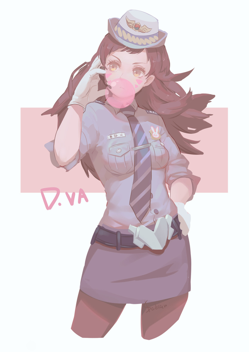 d.va and officer d.va (overwatch and 1 more) drawn by sadsan