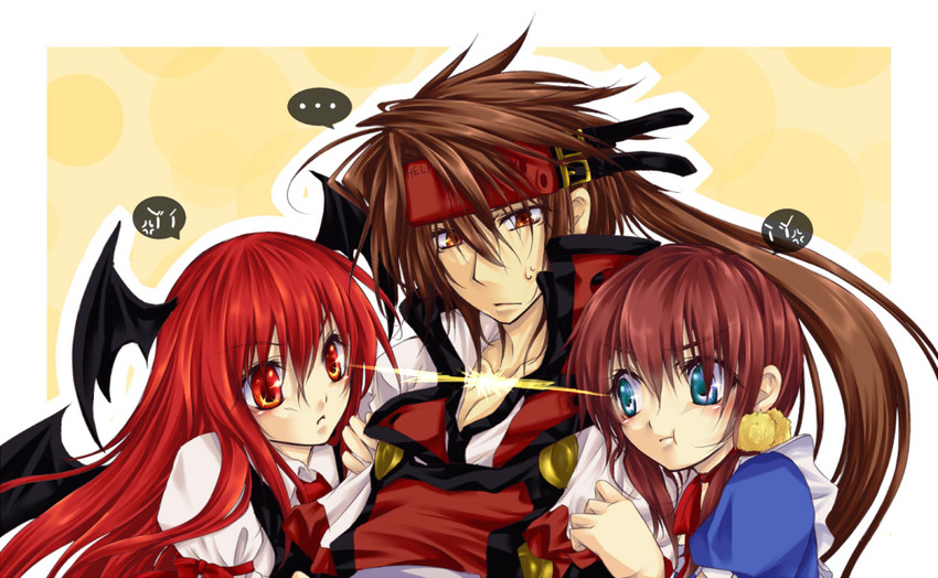 koakuma, sol badguy, order-sol, and fiona mayfield (touhou and 3 more) drawn by mono_(sa)