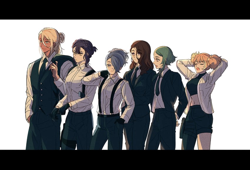 shaddiq zenelli, sabina fardin, renee costa, ireesha plano, maisie may, and 1 more (gundam and 1 more) drawn by awx_jewerly