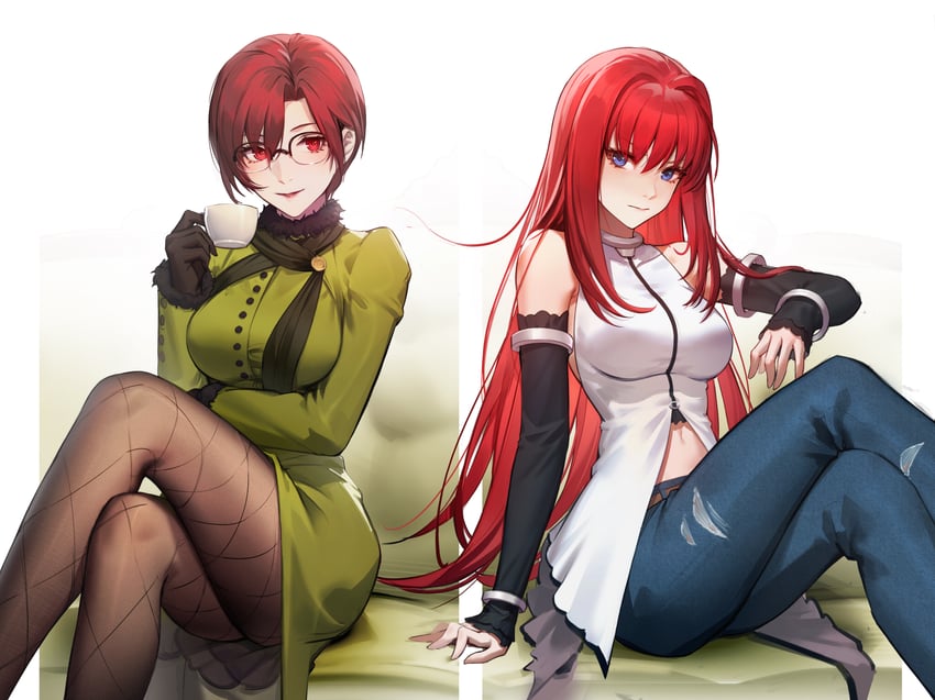 aozaki aoko, aozaki touko, and super aoko (mahou tsukai no yoru) drawn by q18607