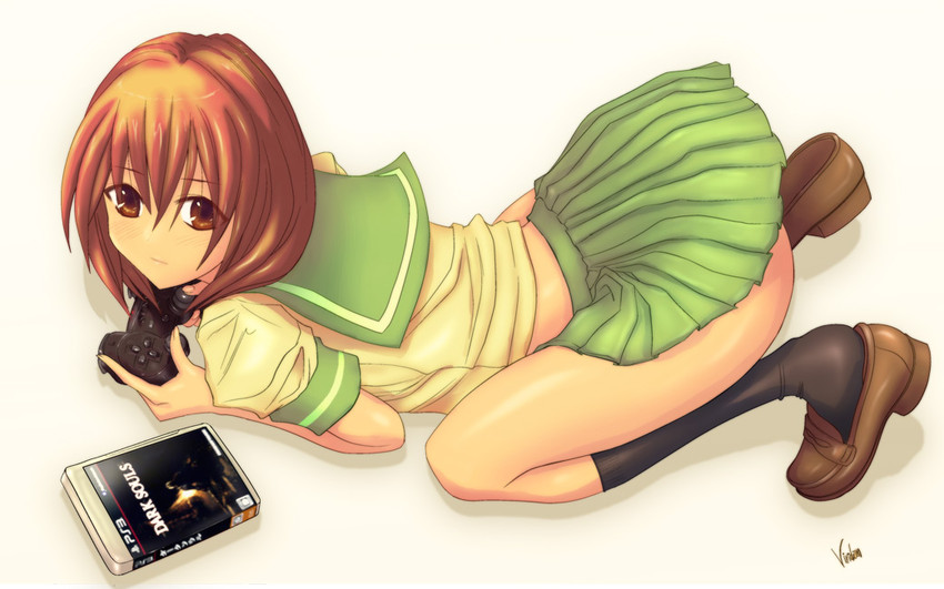 midoriyama saki (original and 2 more) drawn by viridian-c