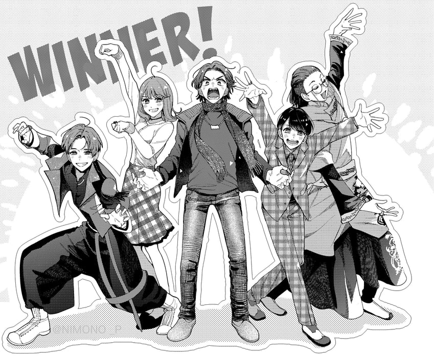 tono hoeru, bakugami ryugi, takehara kinjiro, ichikawa sumino, and byakuya rikuo (super sentai and 1 more) drawn by fujimoto_mame