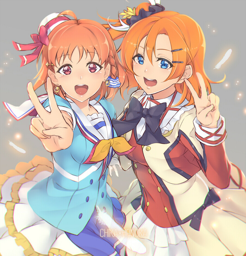 kosaka honoka and takami chika (love live! and 2 more) drawn by makita_(twosidegekilove)