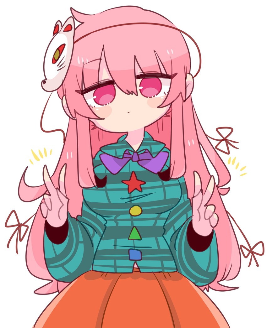 hata no kokoro (touhou) drawn by op_na_yarou