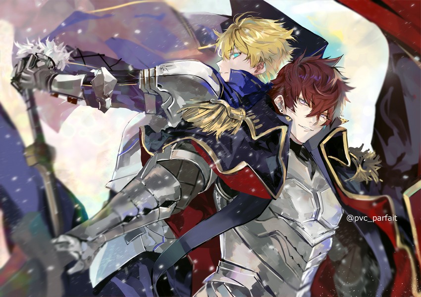 arthur pendragon and lucius tiberius (fate and 2 more) drawn by pvc_parfait