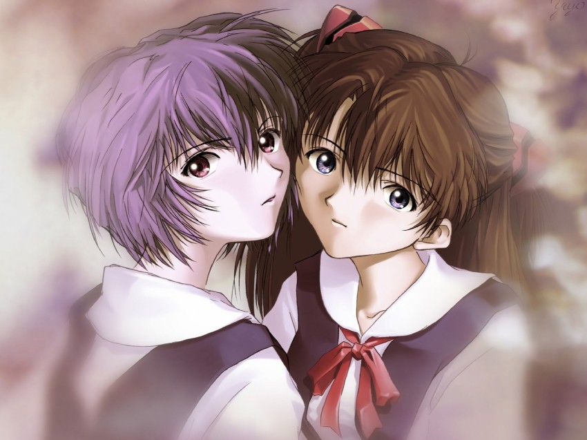 souryuu asuka langley and ayanami rei (neon genesis evangelion) drawn by kobayashi_yuuji