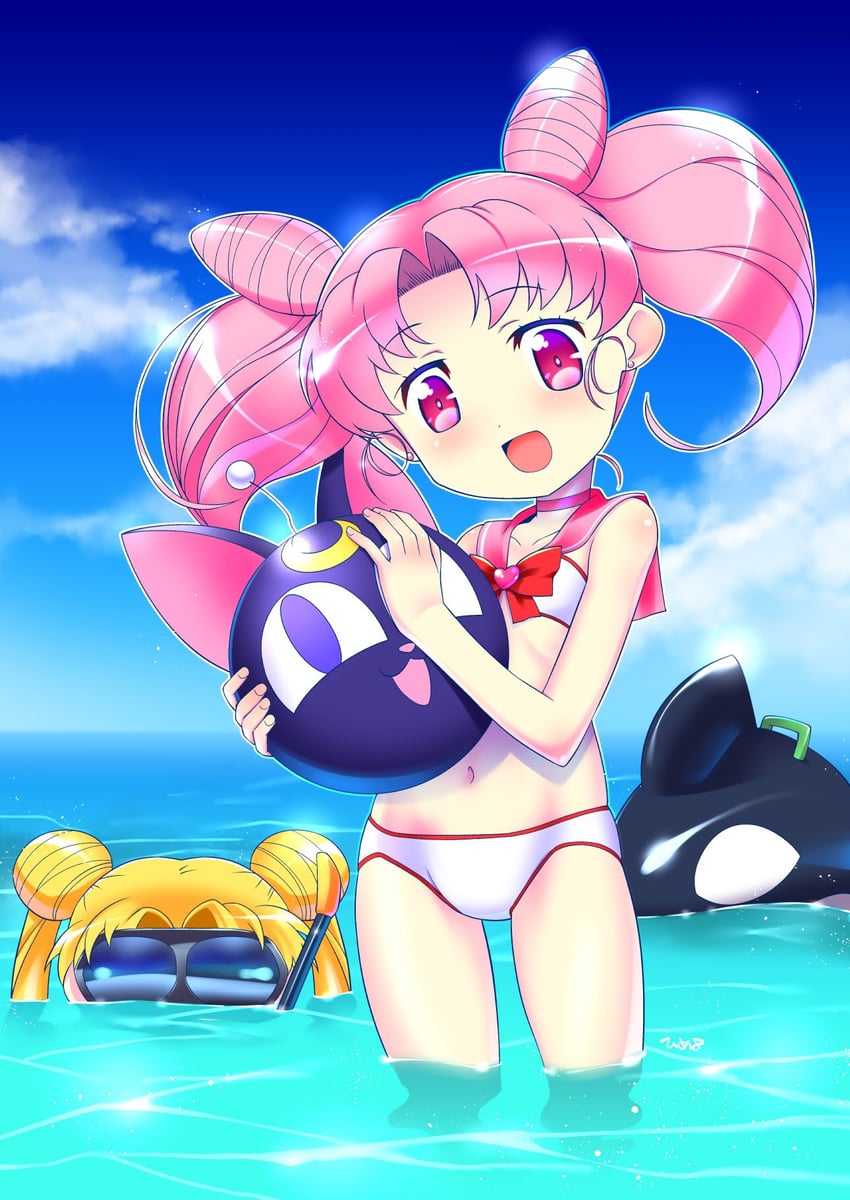 tsukino usagi, chibi usa, sailor chibi moon, and luna-p (bishoujo senshi sailor moon) drawn by himehachi_(hime8manga)