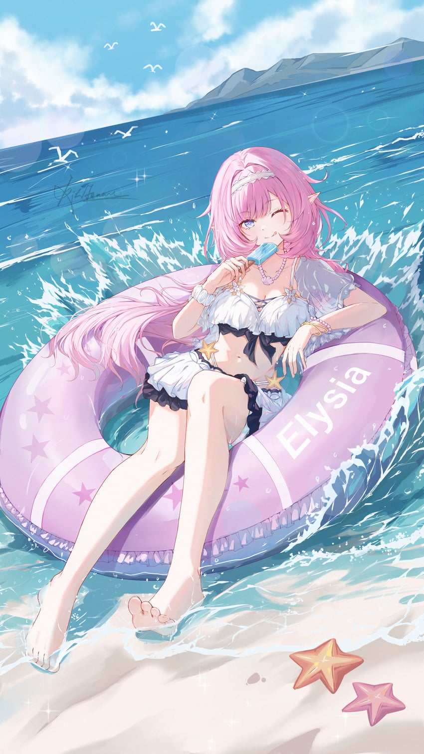 elysia (honkai and 1 more) drawn by neet_(jdud2284)