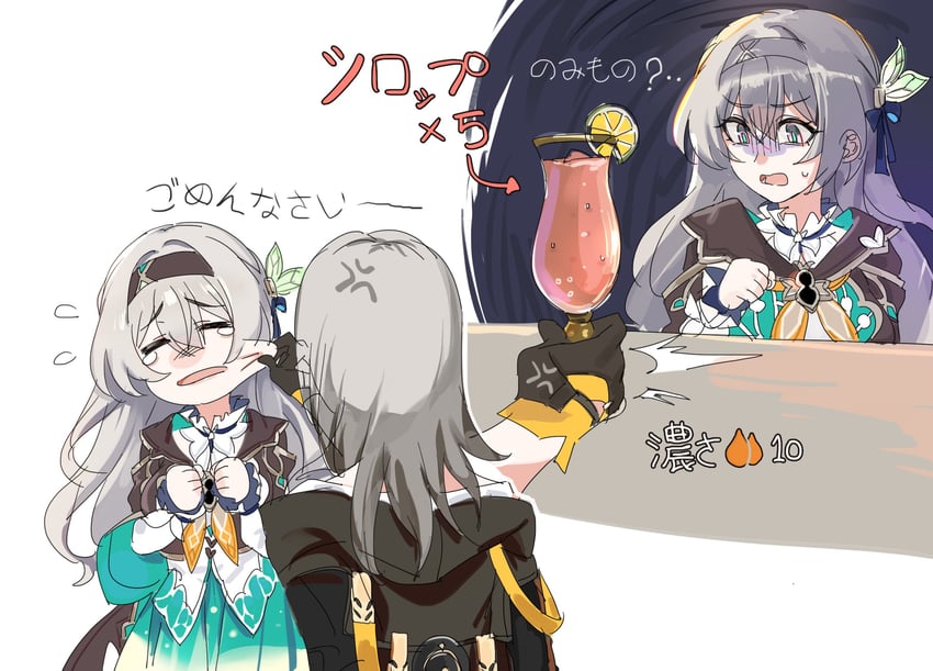 trailblazer, firefly, and stelle (honkai and 1 more) drawn by kame_(addlechicken)