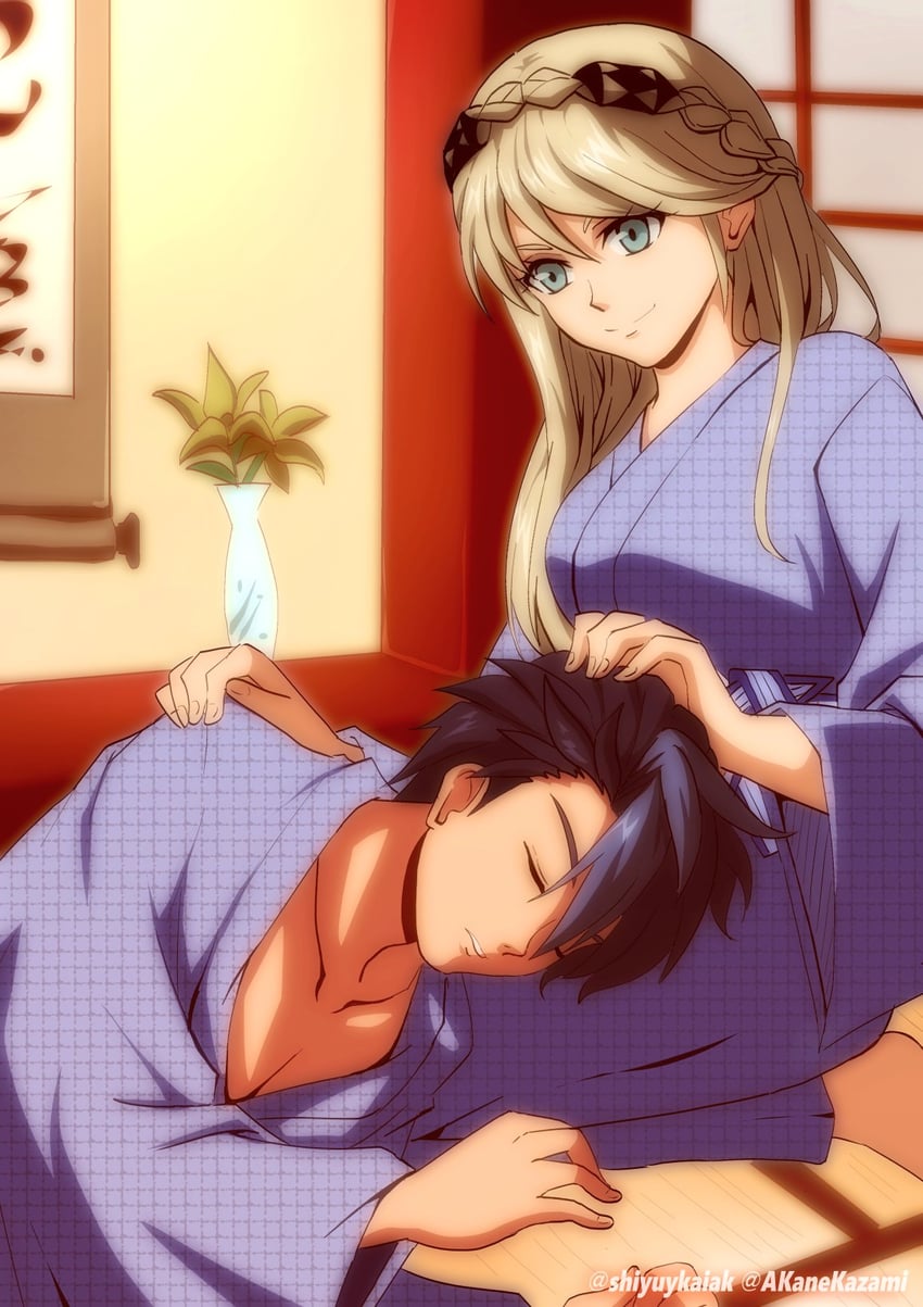 van arkride and elaine auclair (eiyuu densetsu and 1 more) drawn by akane_kazami
