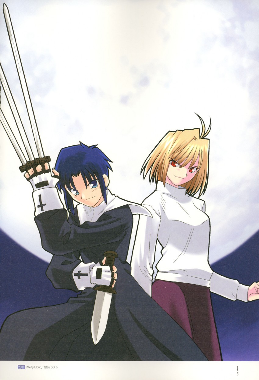 arcueid brunestud and ciel (tsukihime and 1 more) drawn by takeuchi_takashi