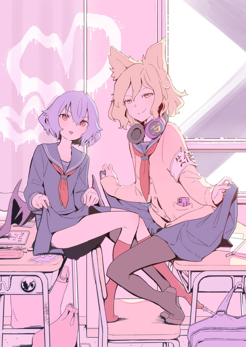 remilia scarlet and toyosatomimi no miko (touhou) drawn by kawayabug