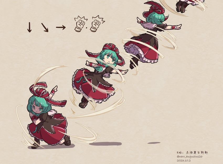 kagiyama hina and rashid (touhou and 2 more) drawn by nero_augustus
