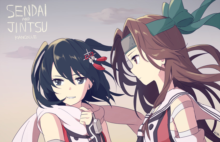 sendai, jintsuu, sendai kai ni, and jintsuu kai ni (kantai collection) drawn by kise_(swimmt)