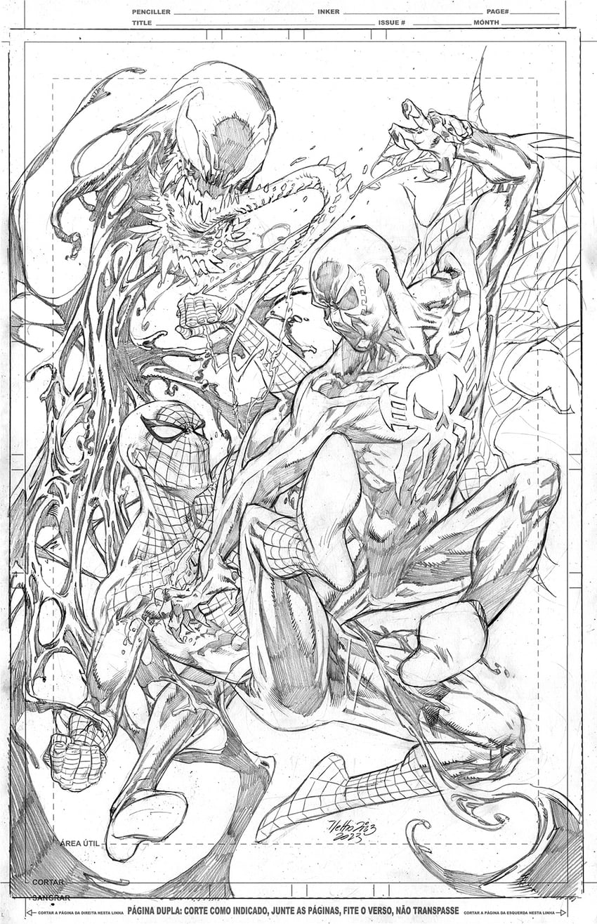 spider-man and venom (marvel and 1 more) drawn by nethodiazz