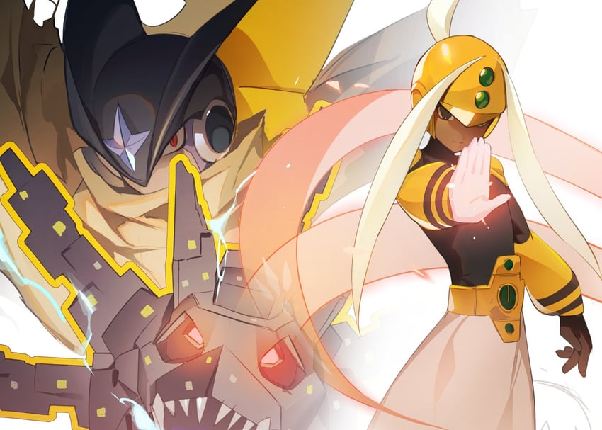 bass.exe, serenade, and gospel (mega man and 2 more) drawn by mayutsuba_mono