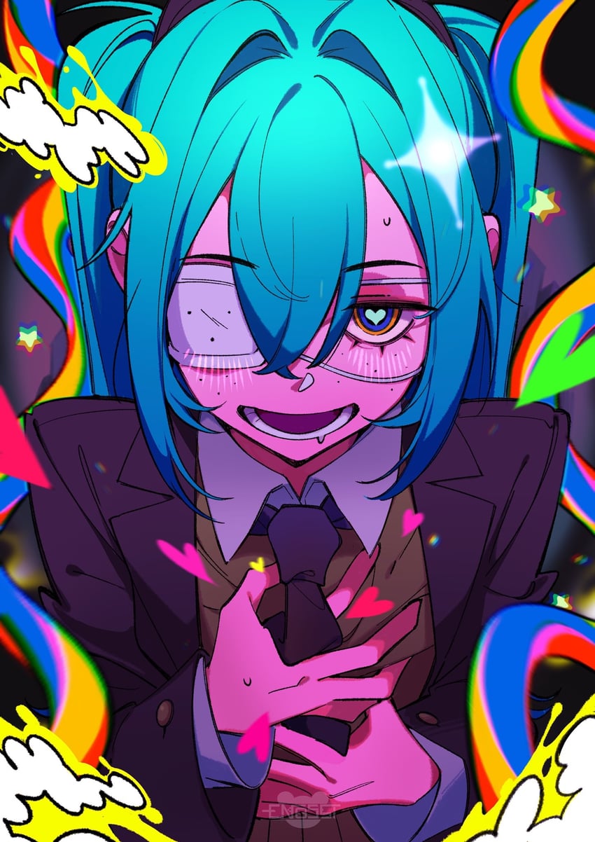 hatsune miku (vocaloid and 1 more) drawn by enosst