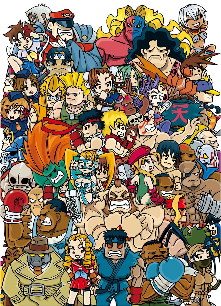 chun-li, cammy white, ryu, kasugano sakura, ken masters, and 22 more (street fighter and 3 more) drawn by boggiano