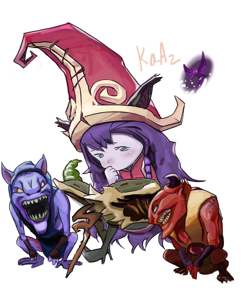 lulu (league of legends and 2 more) drawn by kimdiki
