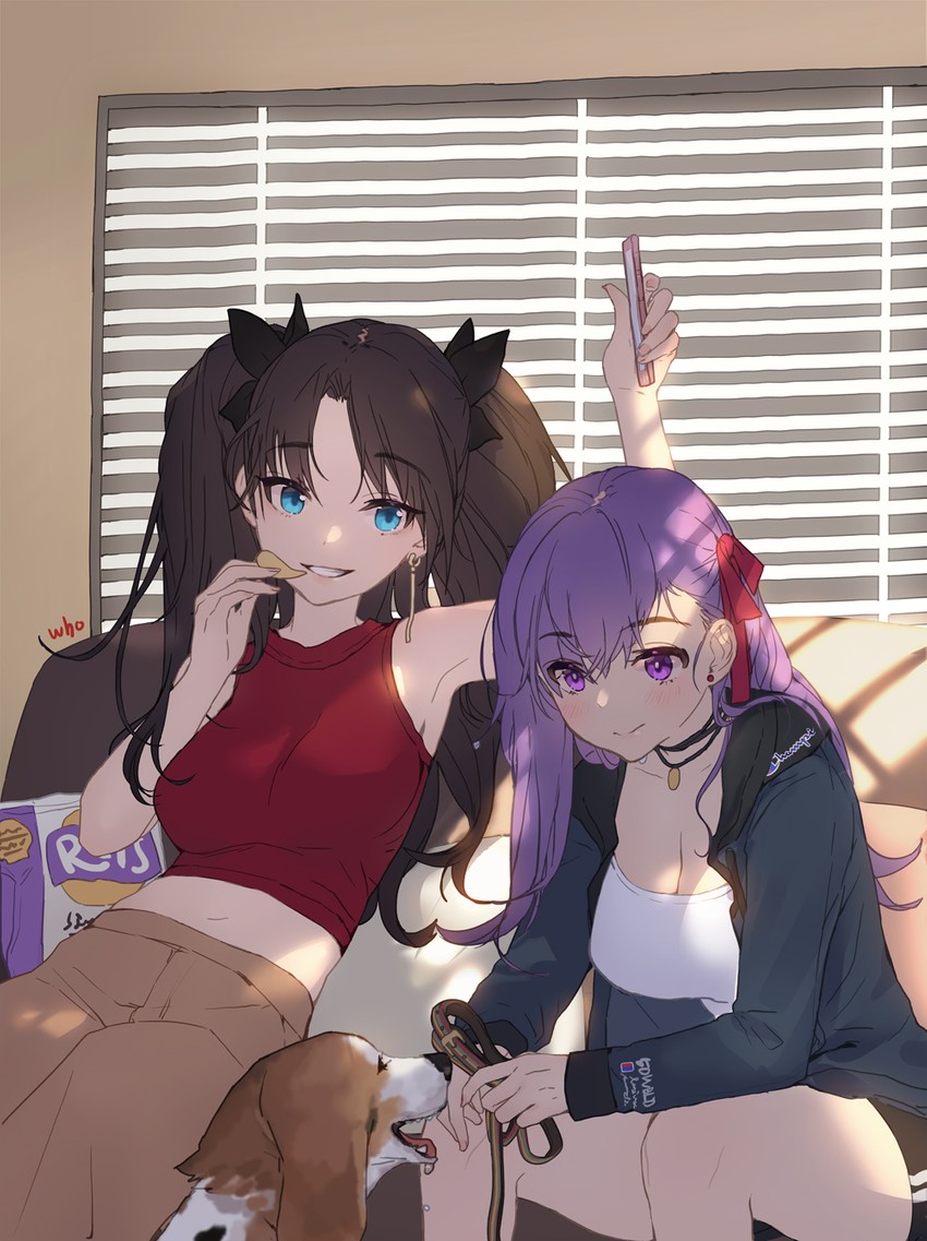 tohsaka rin and matou sakura (fate and 1 more) drawn by whoisshe
