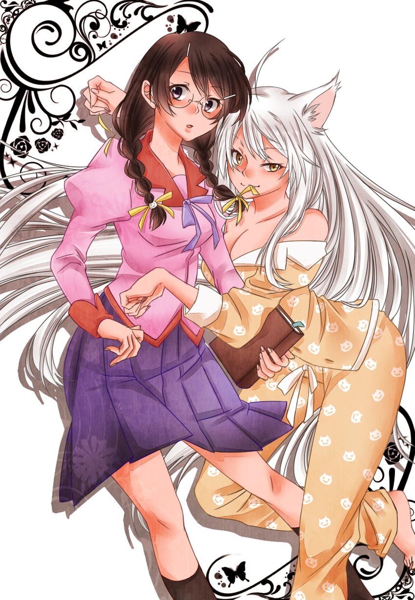 hanekawa tsubasa and black hanekawa (monogatari and 1 more) drawn by chun_(ya_i_memories)