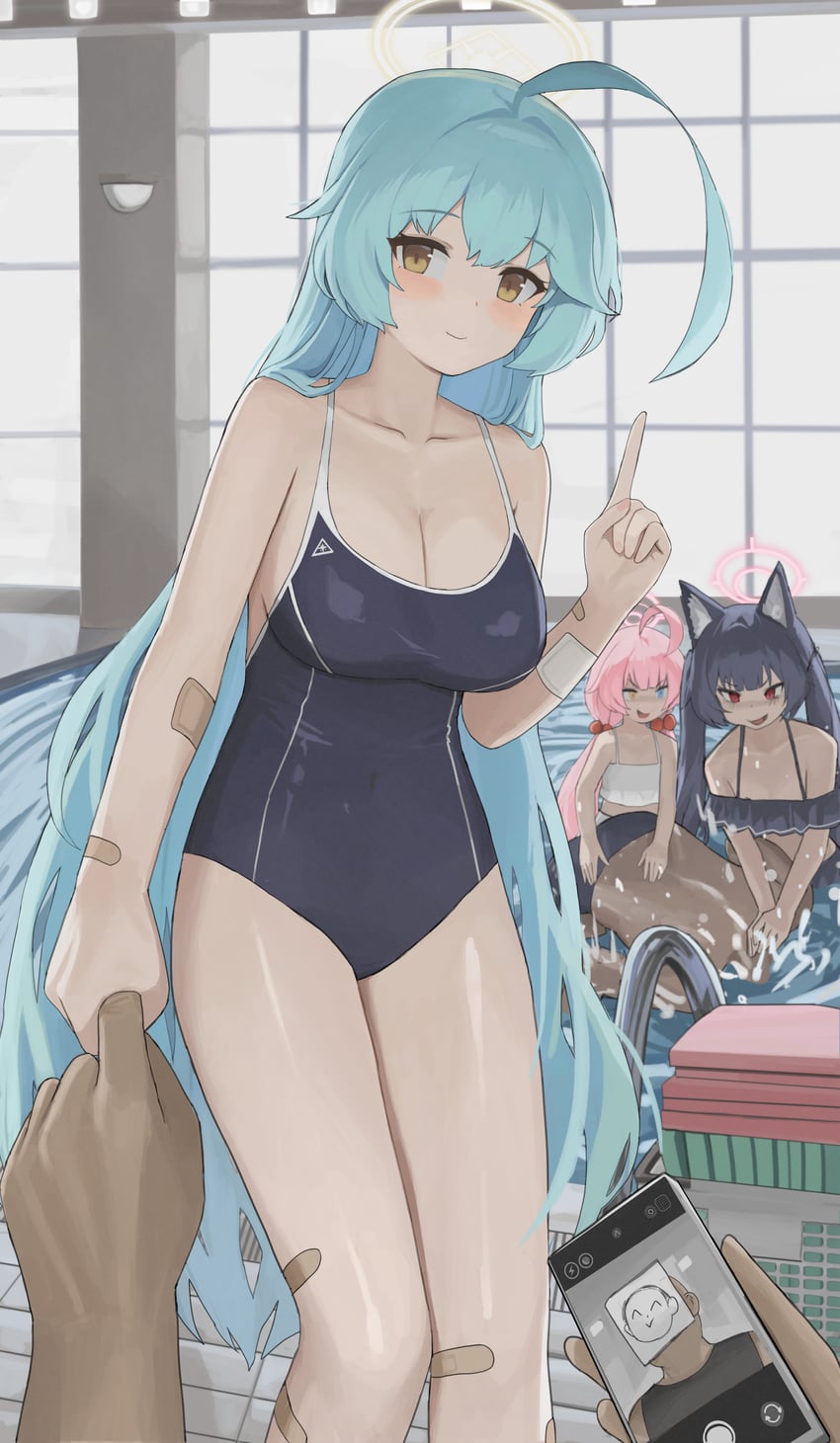 sensei, doodle sensei, hoshino, serika, and yume (blue archive) drawn by dolri