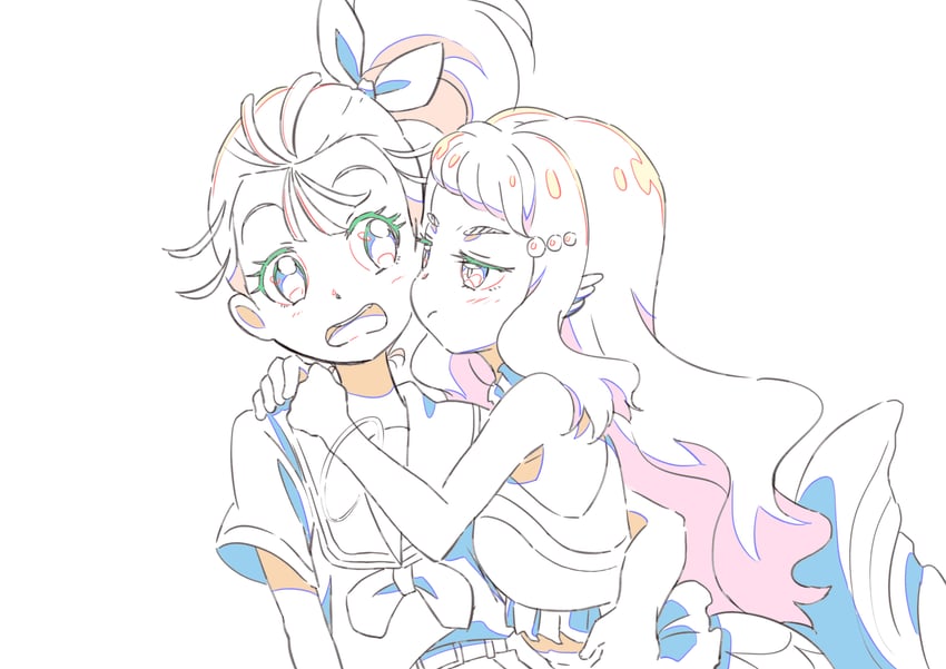 laura la mer and natsuumi manatsu (precure and 1 more) drawn by fun_(gary22718)