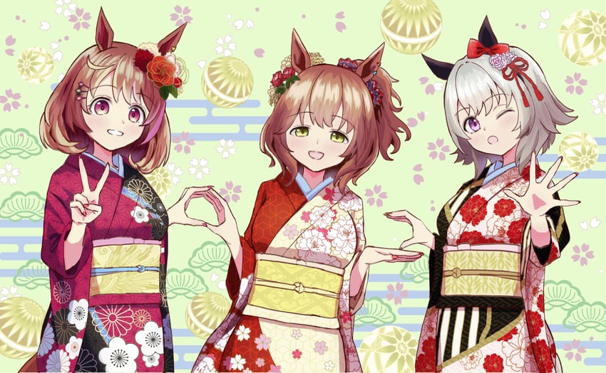 curren chan, aston machan, and north flight (umamusume) drawn by shiroiro_en